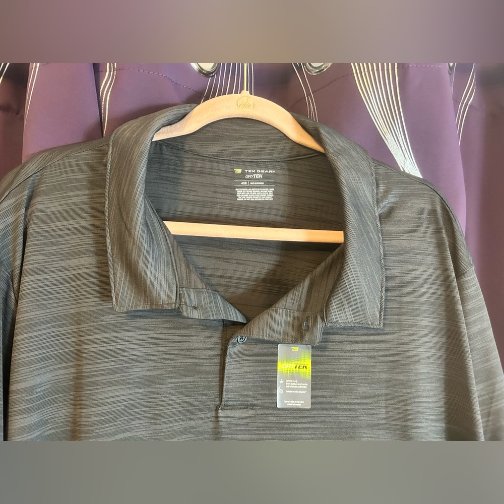 Tek Gear Dry Tek Grey Black Polo Size 4XB